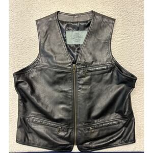 Passport Mens Leather Vest Size XL